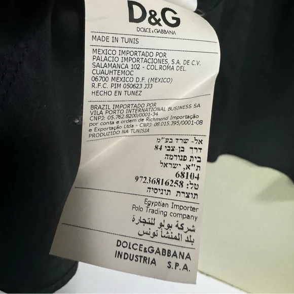 D & G Dolce & Gabbana Logo Cotton Trim Button Top Shirt Long Sleeve Black 54 - Picture 13 of 16